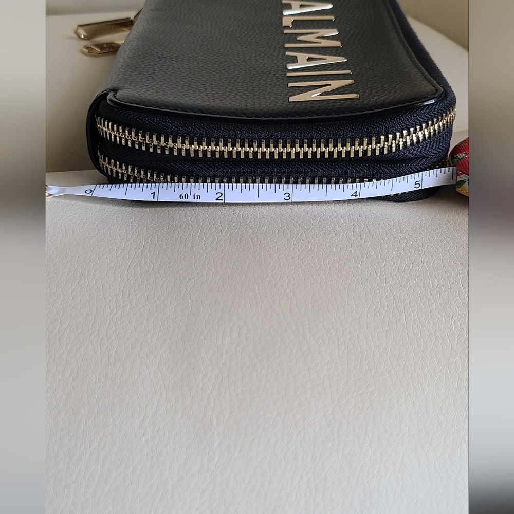 Balmain Black Leather Pouch with Gold Details - Picture 13 of 13